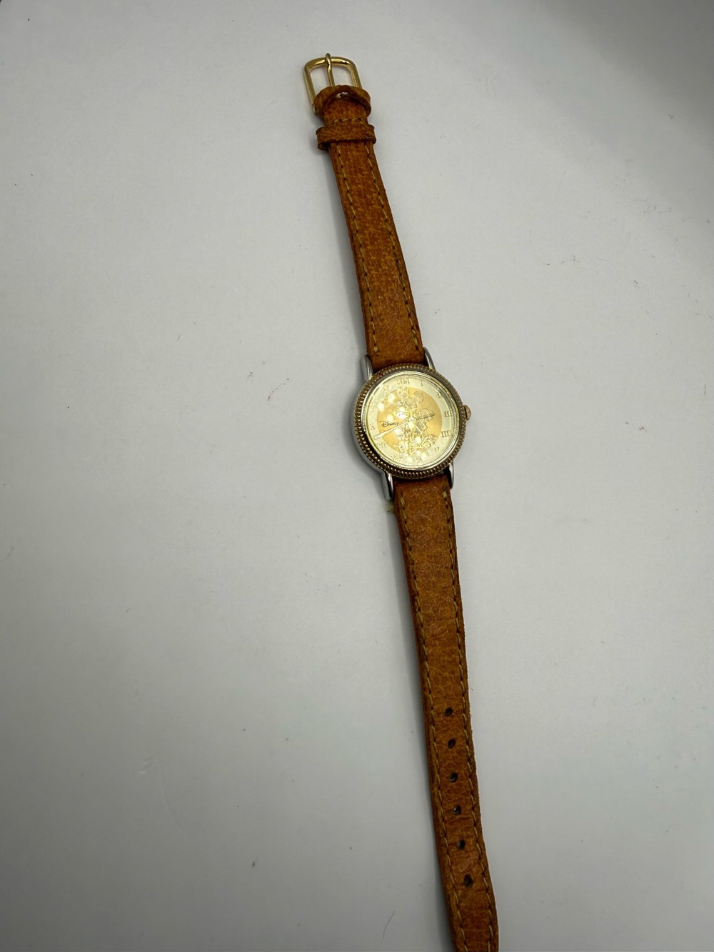 Vintage Mickey Mouse Disney Seiko Women's Watch (New Battery) Brown Band MC0174 - Picture 9 of 11